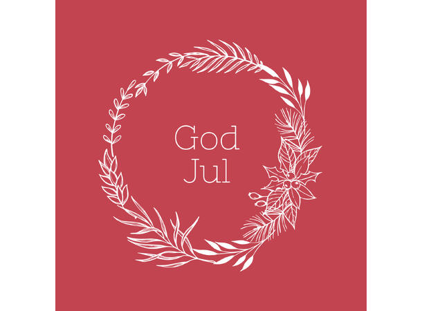 Serviett God Jul Krans Lunsjserviett 20 stk 3-lags 33x33cm 