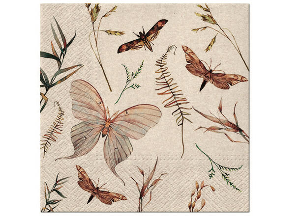 Serviett Moths Lunsjserviett 20 stk 3-lags 33x33cm 