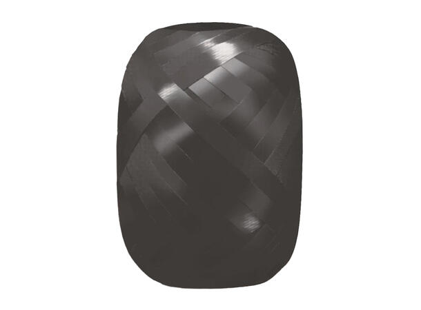Bånd egg sort PP glitter 20m 5mm 24 stk i pose 