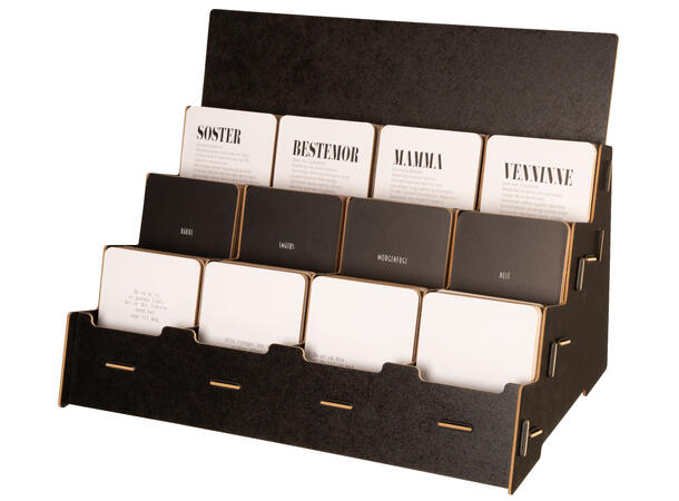 Glassbrikke 10x10cm sort/hvit Nerd 