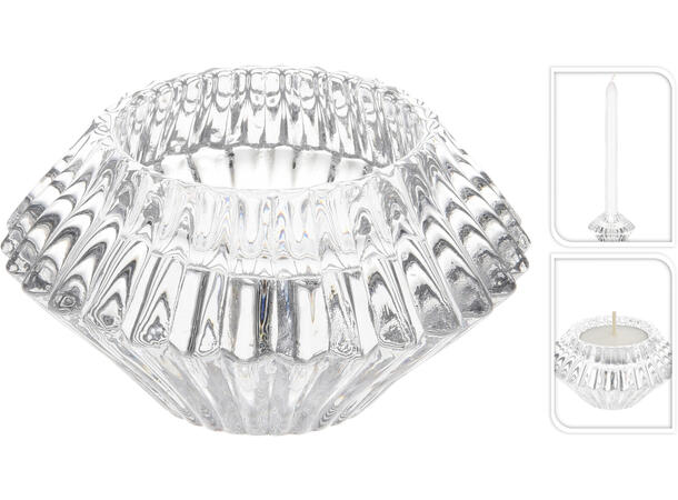 Lysestake telys/kronelys 7,5cm blank 