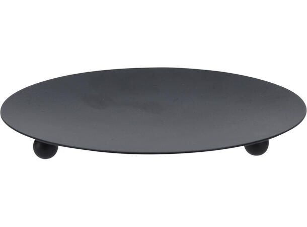 Lysfat metall sort d:12cm Display 12stk 