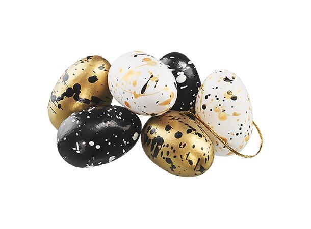 Egg Splash Mini 4cm 3ass s/6 Gull Sort Hvit Påske 