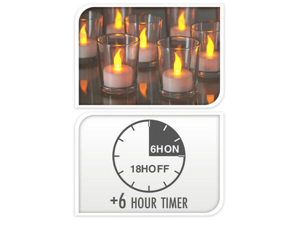 Telys LED hvit Timer:6/18t s/2 