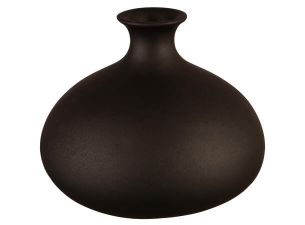 Vase rund polyresin sort 18,5x14,7cm 