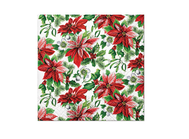 Serviett kaffe Glory Poinsettia Kaffeserviett 20 stk 3-lags 25x25cm 