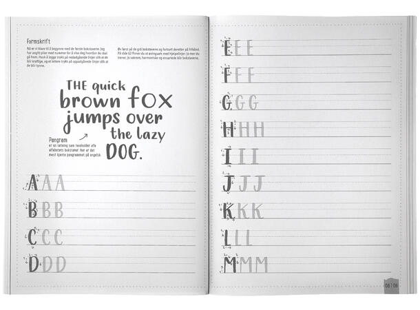 Handlettering Øvingshefte Bokstaver Hvordan lage handletterings øvelser 