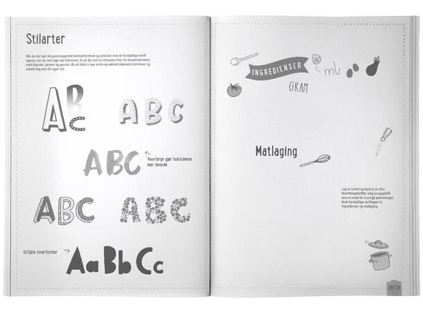 Handlettering Øvingshefte Bokstaver Hvordan lage handletterings øvelser 