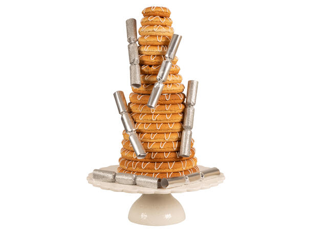 Smell bon-bon sølv metallic 2ass Forpk 6stk 15cm lange med vits/hatt 