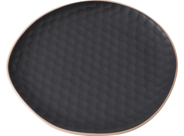 Tallerken keramikk sort 27cm Uglasert kant 650 gram 