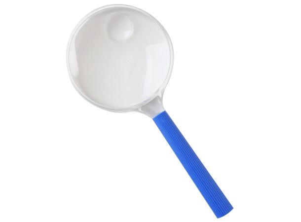 Forstørrelses glass d:7,5cm 4ass farger 2x/4x blister 
