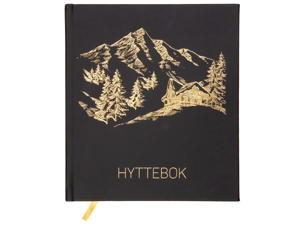 Hyttebok fjell sort 21x24 cm 96 ark i 100 grams kvalitet 