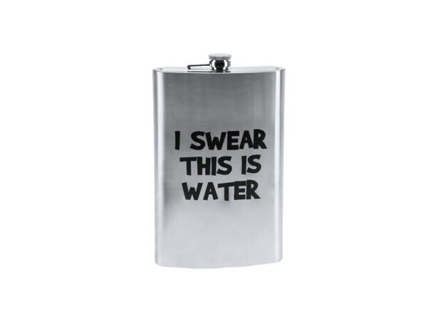 Lommelerke rustfritt stål 1,8 liter 4ass CHEAPER/I SWEAR/I DON'T /I DON'T HAVE 