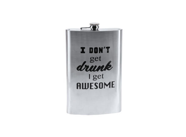 Lommelerke rustfritt stål 1,8l 4ass CHEAPER/I SWEAR/I DON'T /I DON'T HAVE 