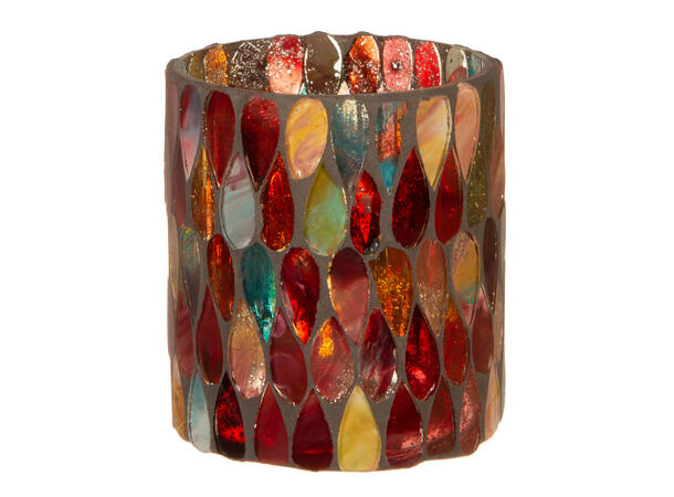 Lysglass mosaikk rødbrun 7x8cm 