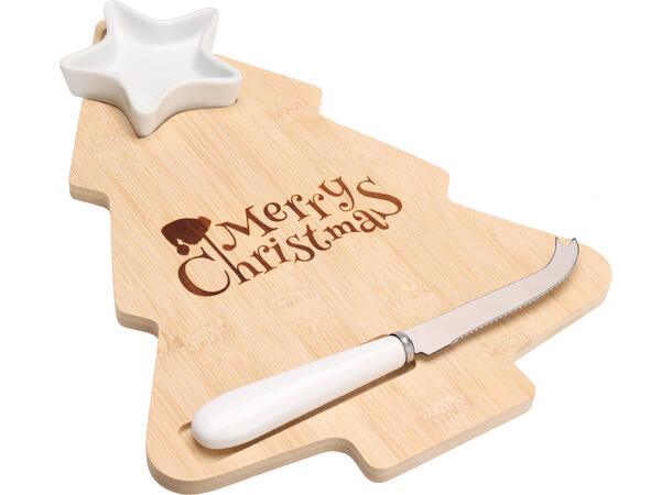 Ostebrett juletre bambus/porselen 32cm 