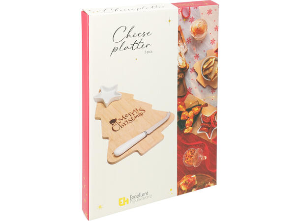 Ostebrett juletre bambus/porselen 32cm 