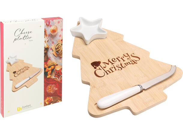 Ostebrett juletre bambus/porselen 32cmx 