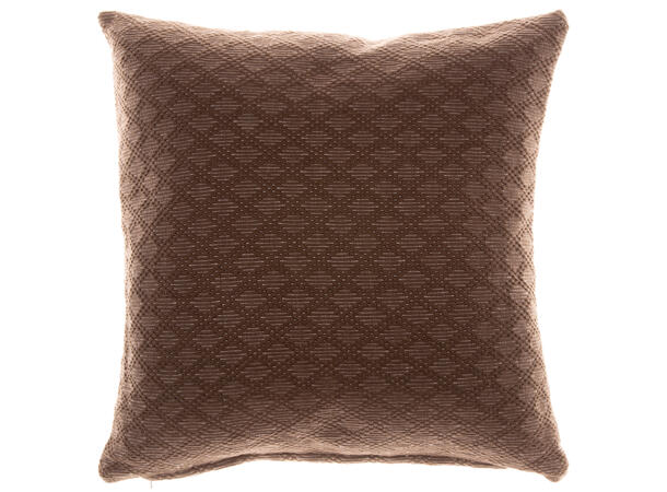 Pute 45x45cm m/trekk Athen bomull brun Pute fjær/dun 680gram fyllvekt 