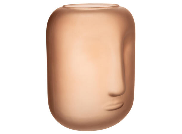 Vase ansikt matt brun 18,5x25cm 