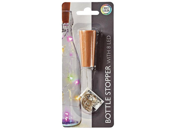 Flaskekork dekor m/LEDLYS flerfarget Batteri:3xLR44 (inkl) 