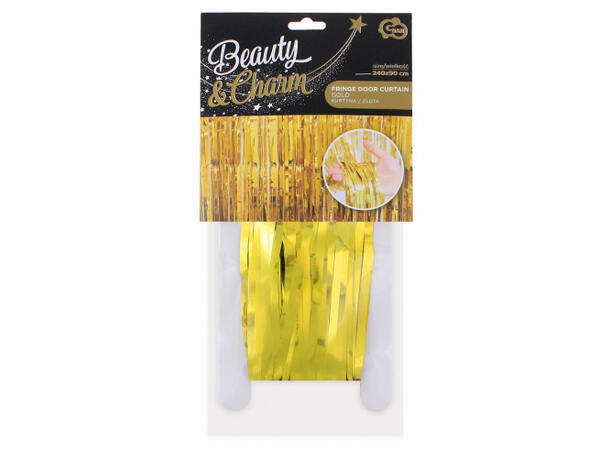 Gardin forheng gull papir 90x240cm Glittergardin 