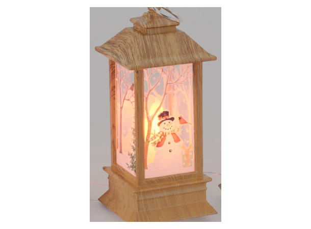 Lykt m/LED 5x5x13cm antikk hvit 4ass Batteri: CR2032 Display: 16 stk 