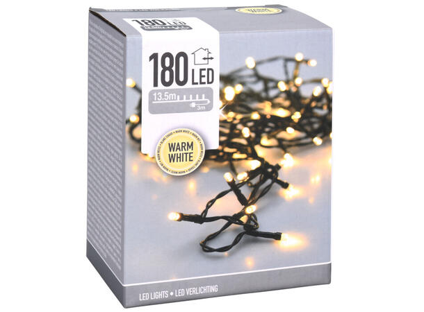 Lyslenke 180 LED varmhvit grønn 16,4m 
