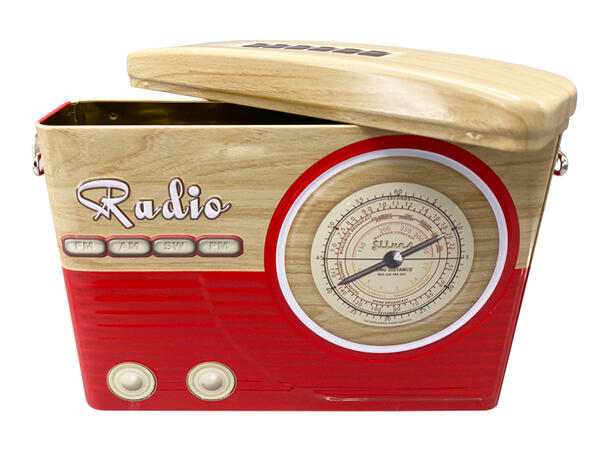 Metallboks Radio rød/brun 22,5x6x16,8cm 1500ml 