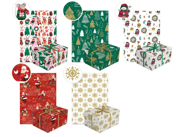 Gavepapir 70x200cm 5ass Nøytral Jul 50 ruller pr display 