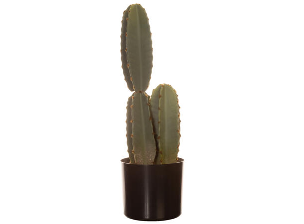 Kaktus sort potte 15,5x15,5x49cm Kunstig plante m/sortfarget jord/sand 