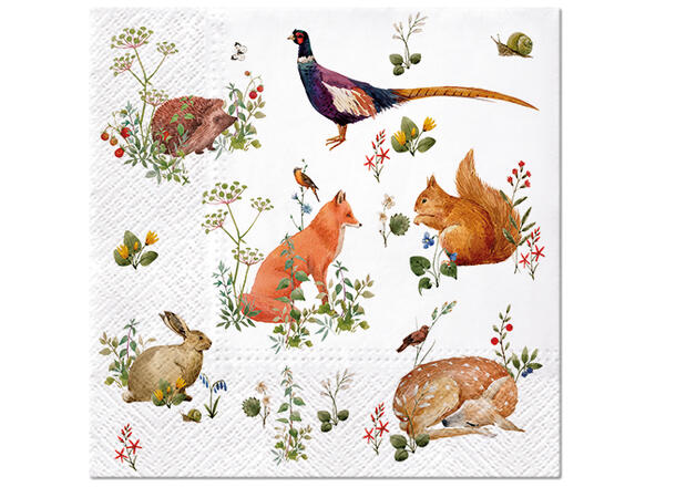 Serviett Wild Forest Animal Lunsjserviett 20 stk 3-lags 33x33cm 
