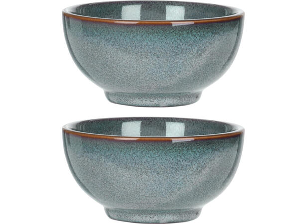 Skål blågrå 320ml 11,5x5,5cm s/2 2ass Sett i keramikk 