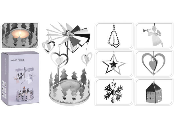 Englespill 13x8cm metall sølv 6ass 