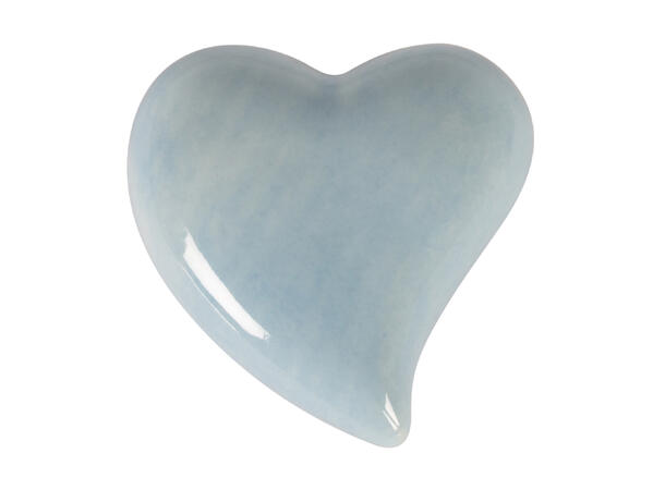 Hjerte porselen blå 4,5x5x2cm 