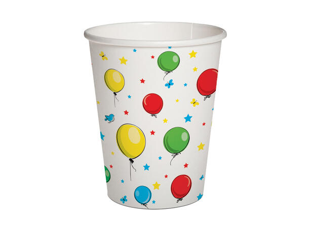 Kopp papp 10pk 2,5dl Ballonger Økovennlig plastikkfri resirkulerbar 