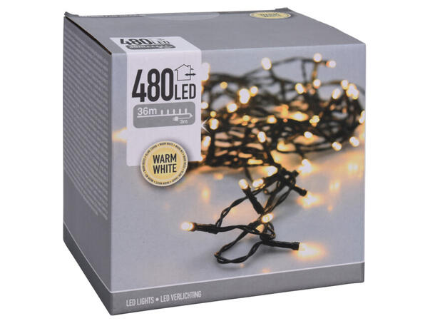 Lyslenke 480 LED varmhvit grønn 38,9m 