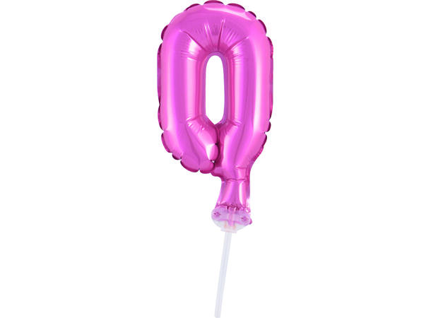Ballong Tall 0 rosa folie 12,5cm Med pinne Til luft/helium 