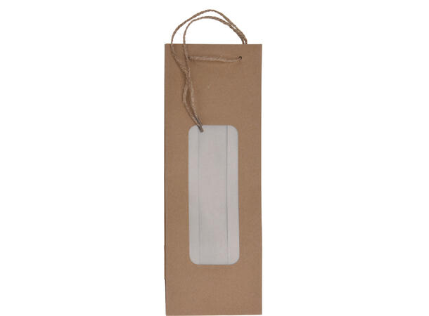 Gavepose flaske kraft papir 11x34,5cm 140grams papir 