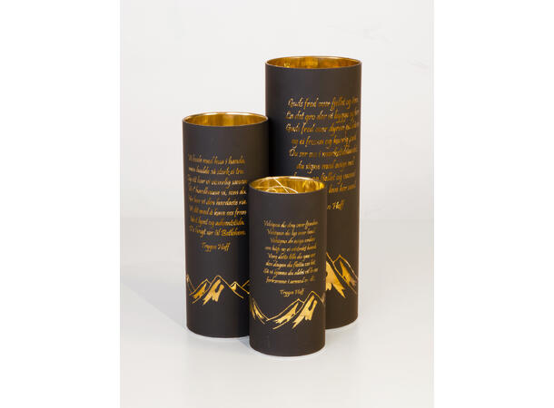 Lyslykt LED Nord norsk v3 sort 9x25cm Batteri: AAx2 Timer 6/18t 20 ledpærer 