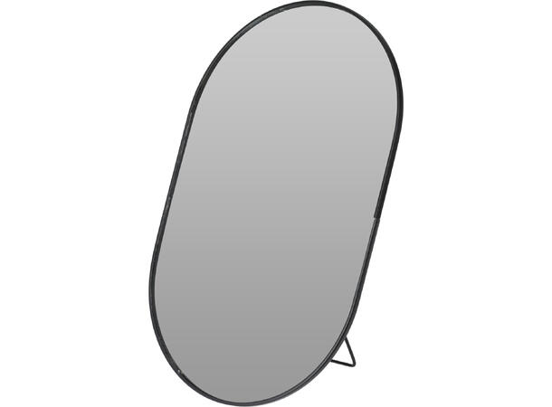 Speil ovalt sminkespeil sort 16x25cm 240gr 12stk i display 