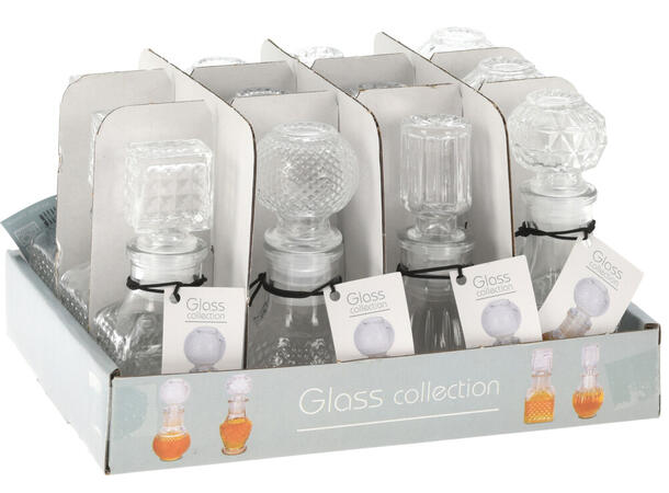 Karaffel glass m/kork 50ml 12cm Display 12stk 