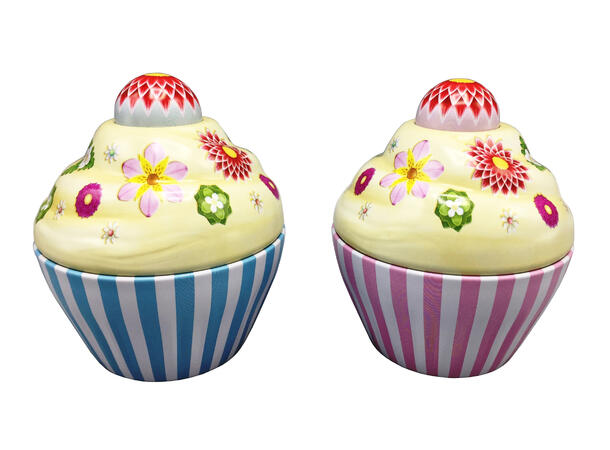 Metallboks Cupcake Happy Flower 2ass 7,5x8cm 120ml 