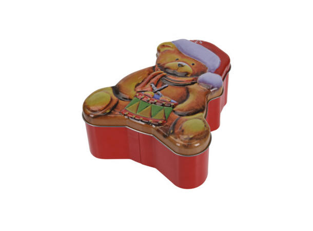 Metallboks Juletre/nisse/bamse 18cm 3ass Forpk 24stk 