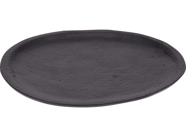 Lysfat metall sort ovalt 16,5x13,5cm 160gr 