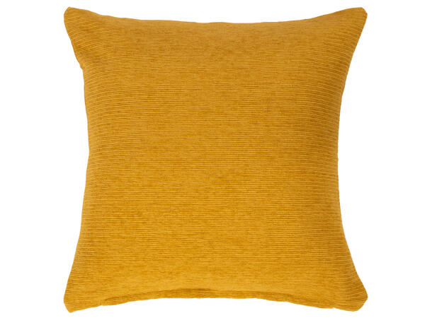 Pute 45x45cm m/trekk chenille sennep Pute fjær/dun 780gram fyllvekt 
