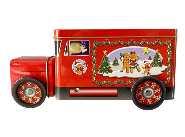Metallboks Bil truck rød 24x7,5x11cm 1200ml 