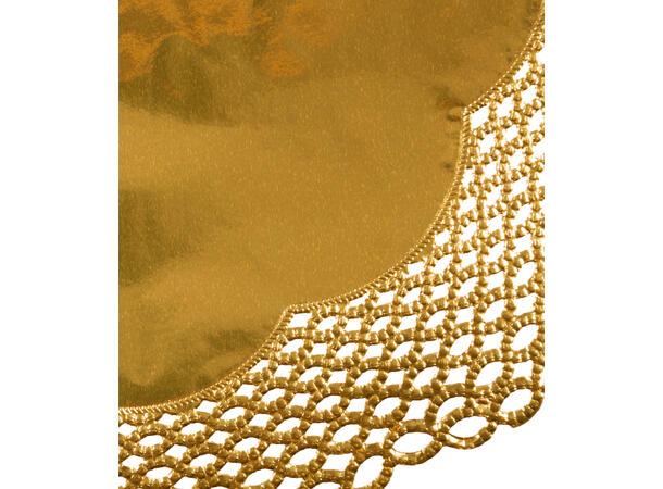 Kurvbrikke rund Doilies 36cm gull s/3 