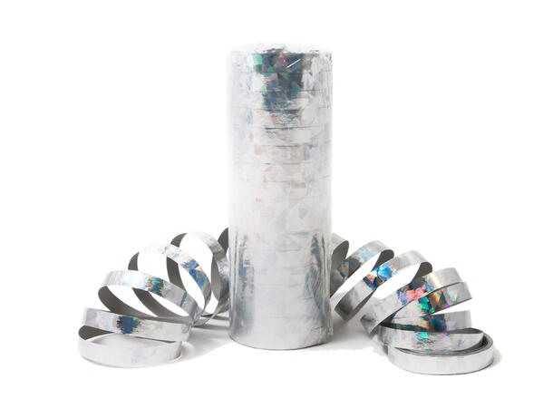 Serpentiner sølv metallic folie 18/4m/3 cm x 14 cm x 10 cm 