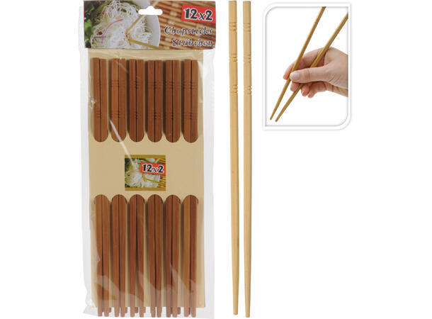 Spisepinner bambus 24cm 12 par 